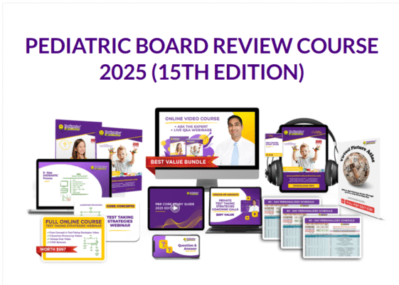 Pediatrics Board Review Course 2025 (15th Edition)  (Videos + Audios + Slides)
